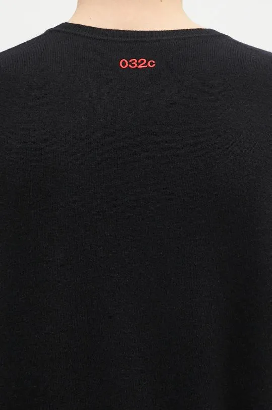 032C woolen jumper Logo Cashmere Blend Sweater men’s black color lightweight F24-URK-1571-000