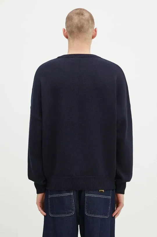 032C woolen jumper ''Selfie'' Sweater men’s navy blue color F24-URK-1511-300