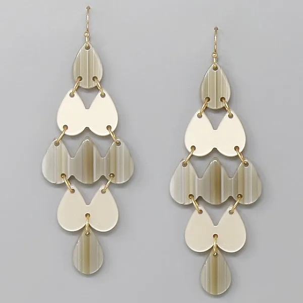 Acetate Linked Teardrop Shape Earrings