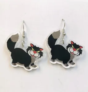 Acrylic Lucifer Cat Earrings Cute Kawaii