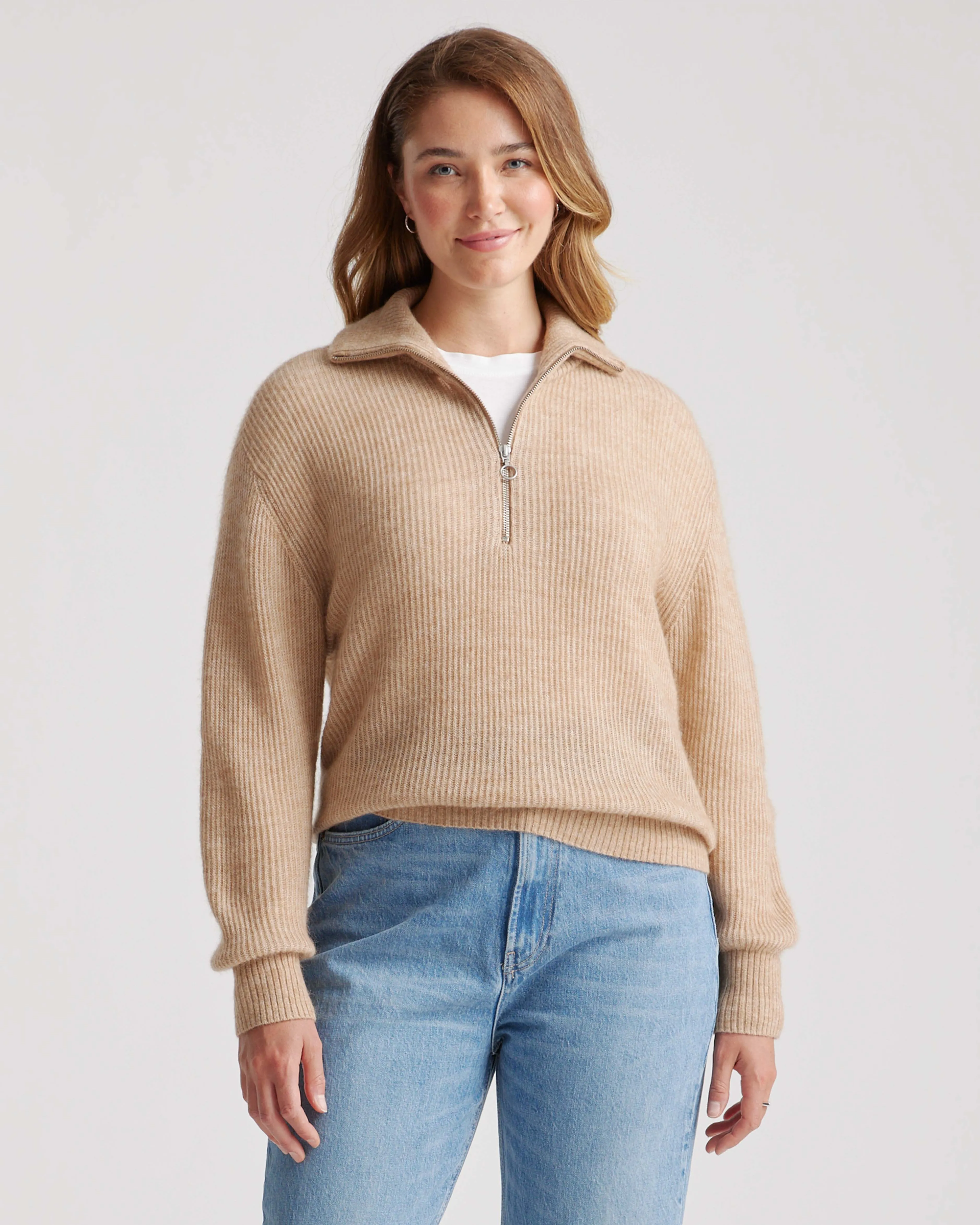 Alpaca Quarter Zip Sweater | Quince