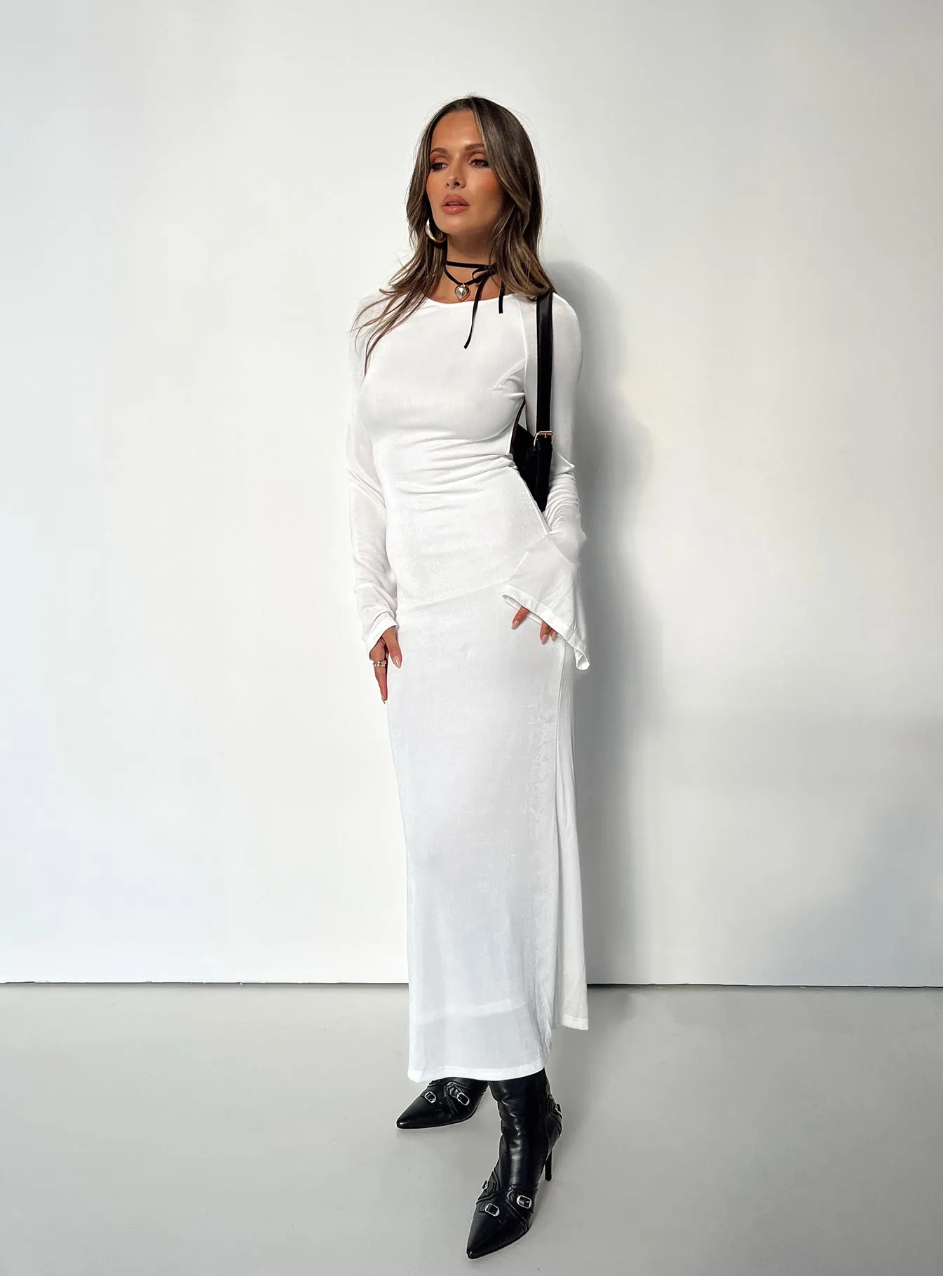 Amersham Long Sleeve Maxi Dress White