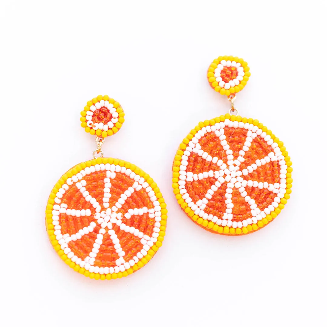 Among The Orange Trees Earrings, Orange