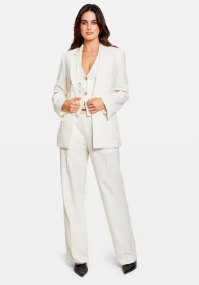 BELTED BLAZER STRETCH IVORY