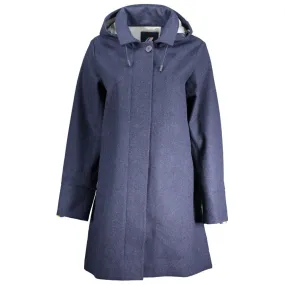 Blue Polyester Jackets & Coat