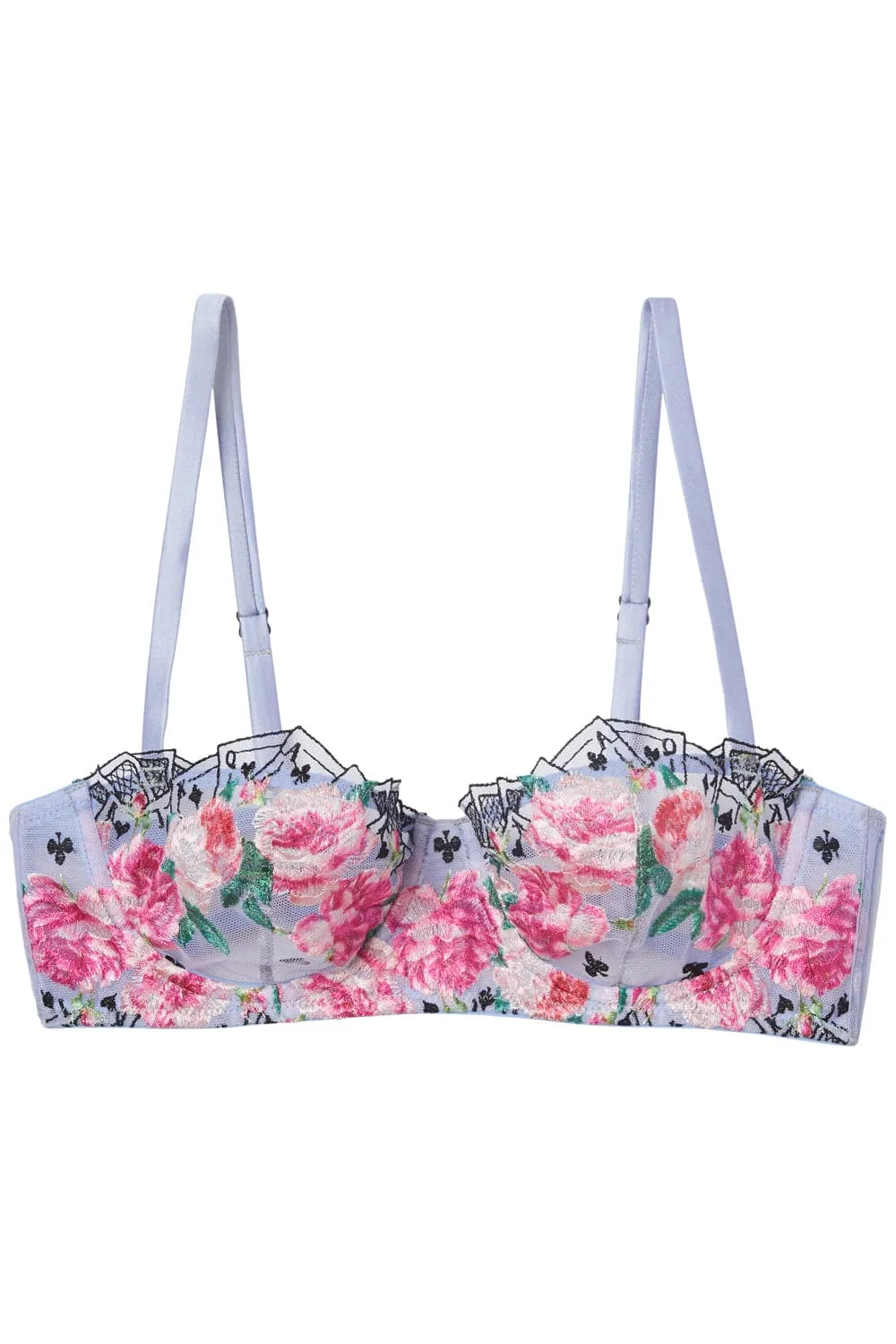 Card Embroidery Balconette Bra