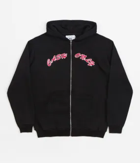 Cash Only Applique Logo Zip Hoodie - Black