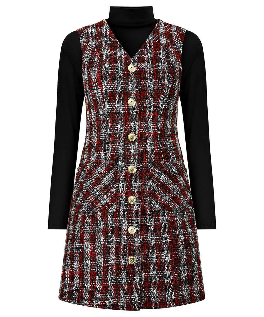 Check Pinafore Dress