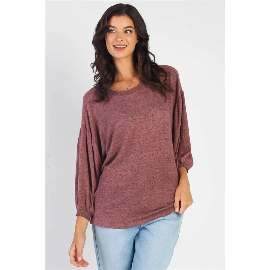 Cherish Apparel Drop Shoulder Puff Sleeve Top