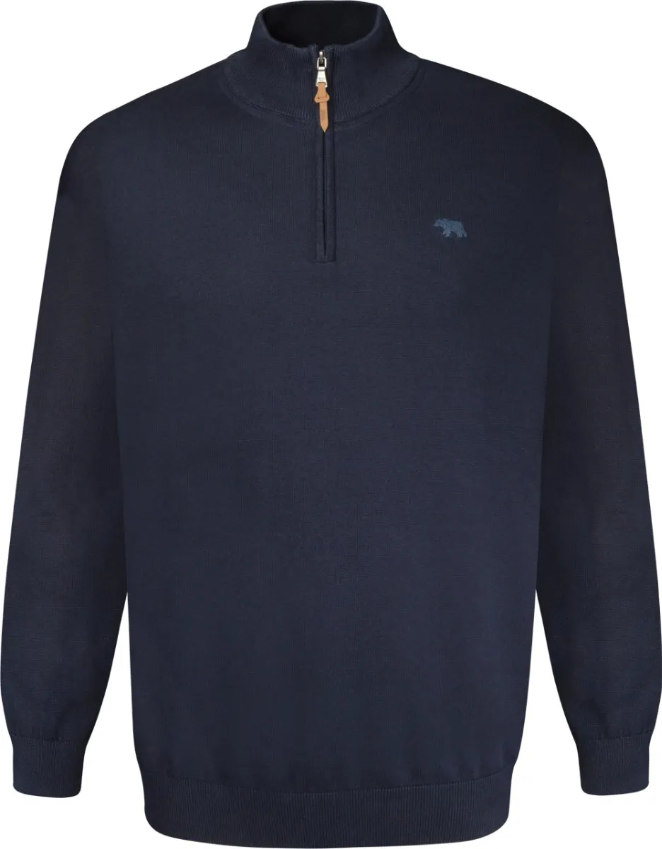 D555 Giuseppe 1 Quarter Zip Knitted Sweater - Navy