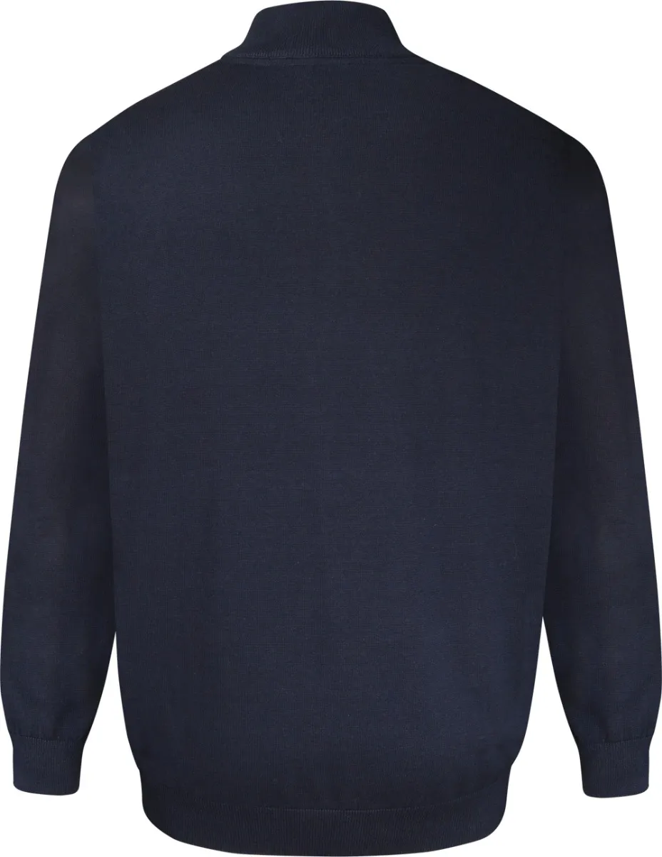 D555 Giuseppe 1 Quarter Zip Knitted Sweater - Navy