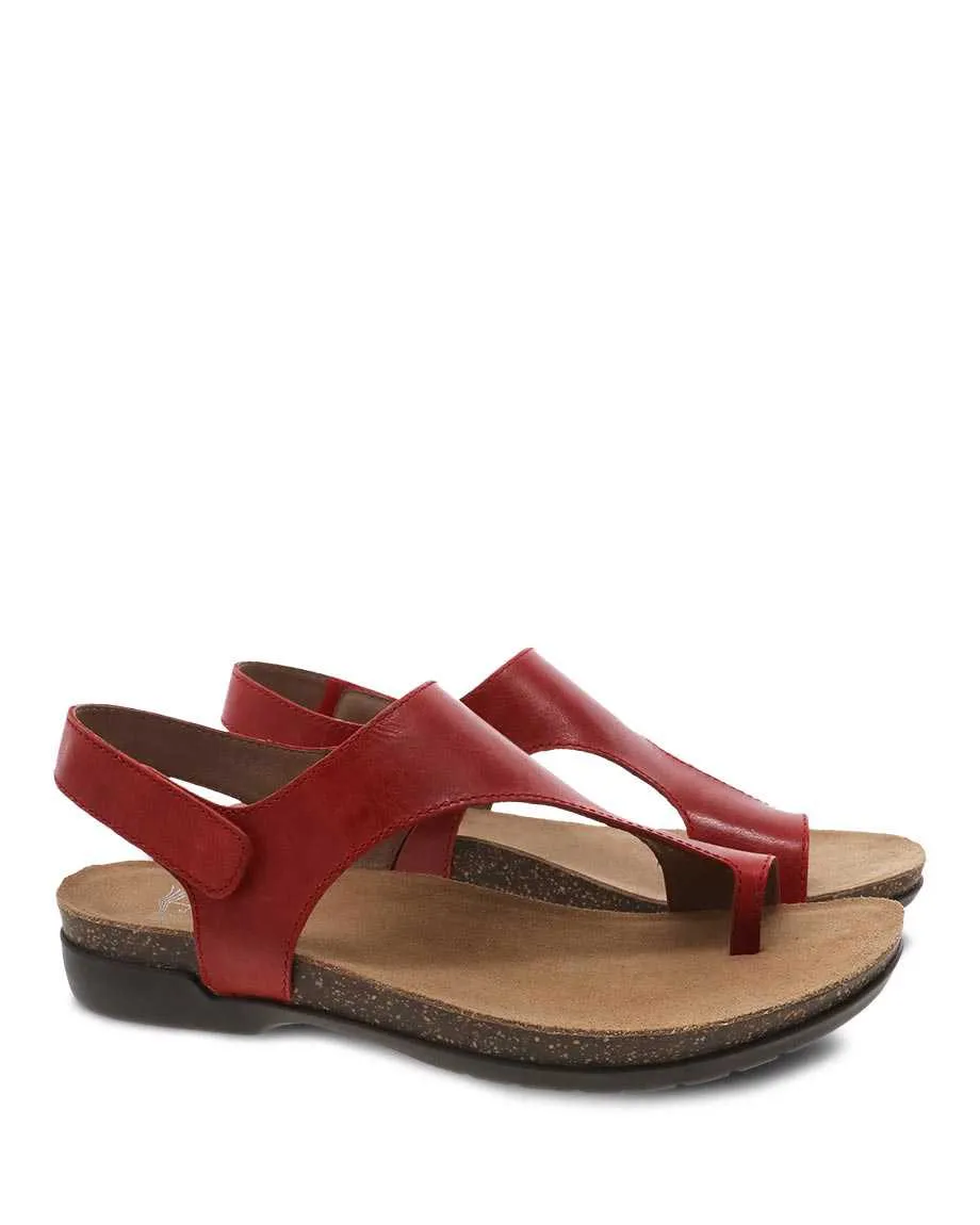 Dansko Womens Reece Sandal- Red Waxy