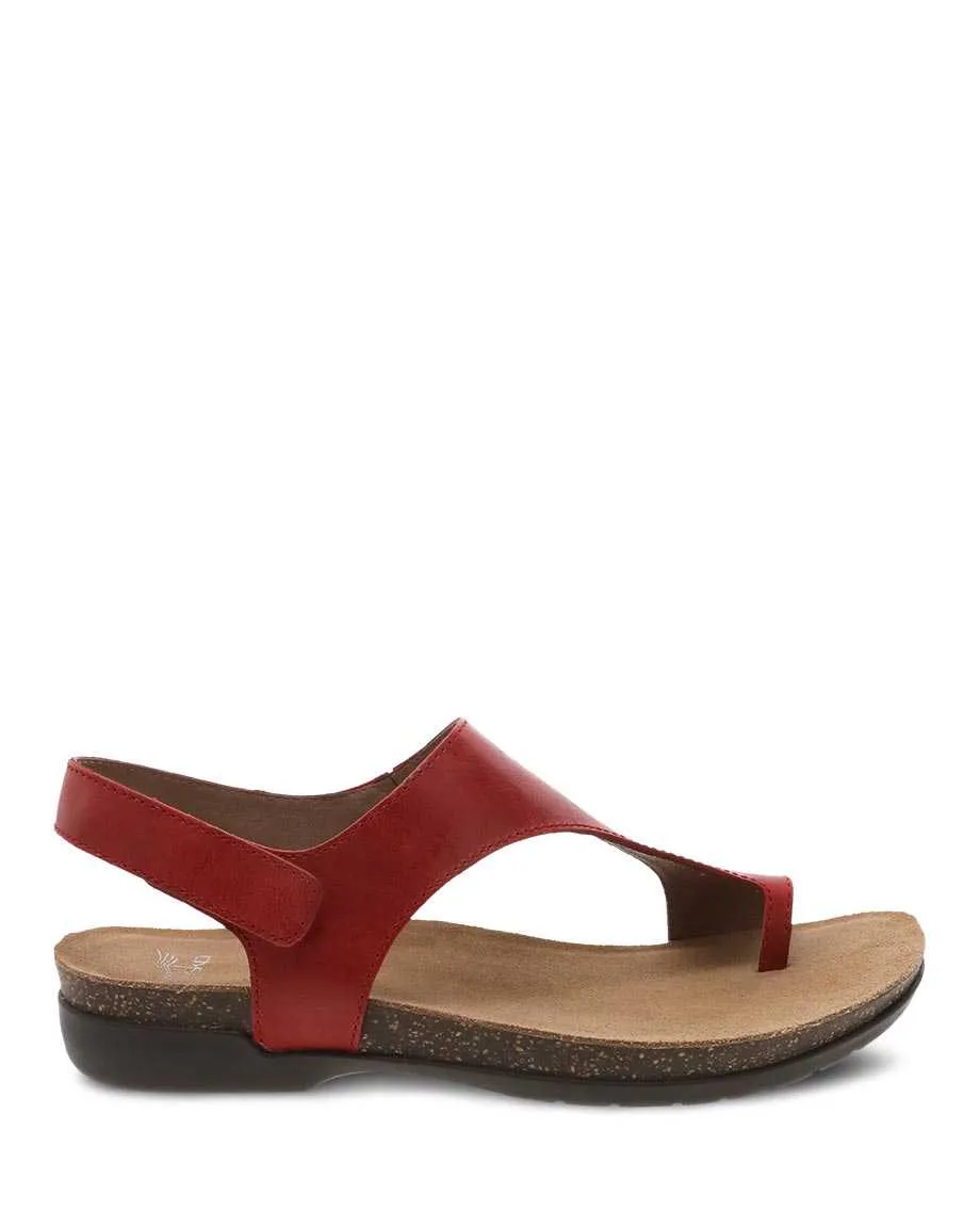 Dansko Womens Reece Sandal- Red Waxy