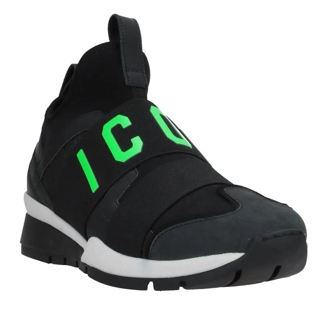 Dsquared2 Green ICON Logo Strap Black Sneakers