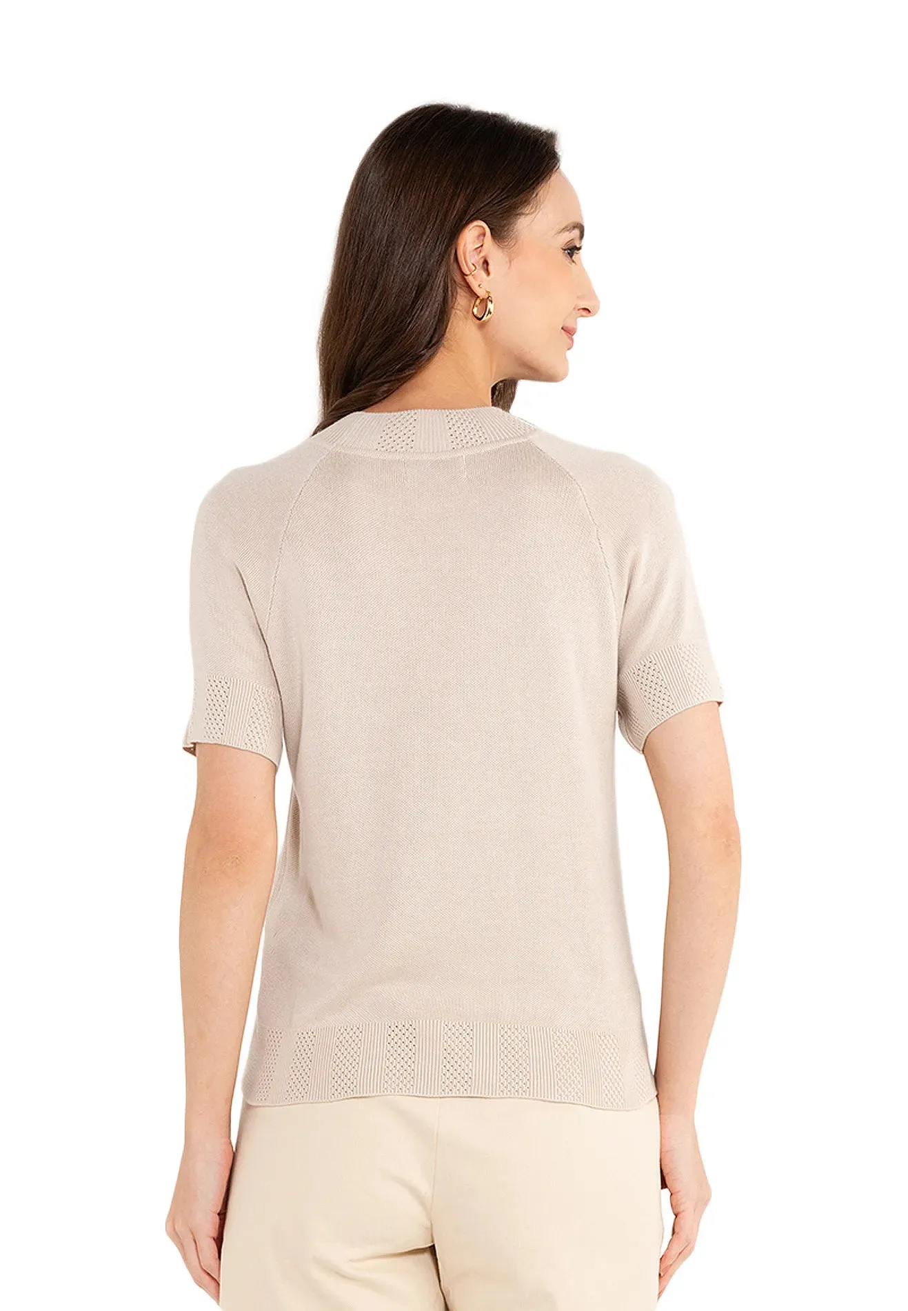 ELLE Apparel Knitted Crew Neck Logo Top