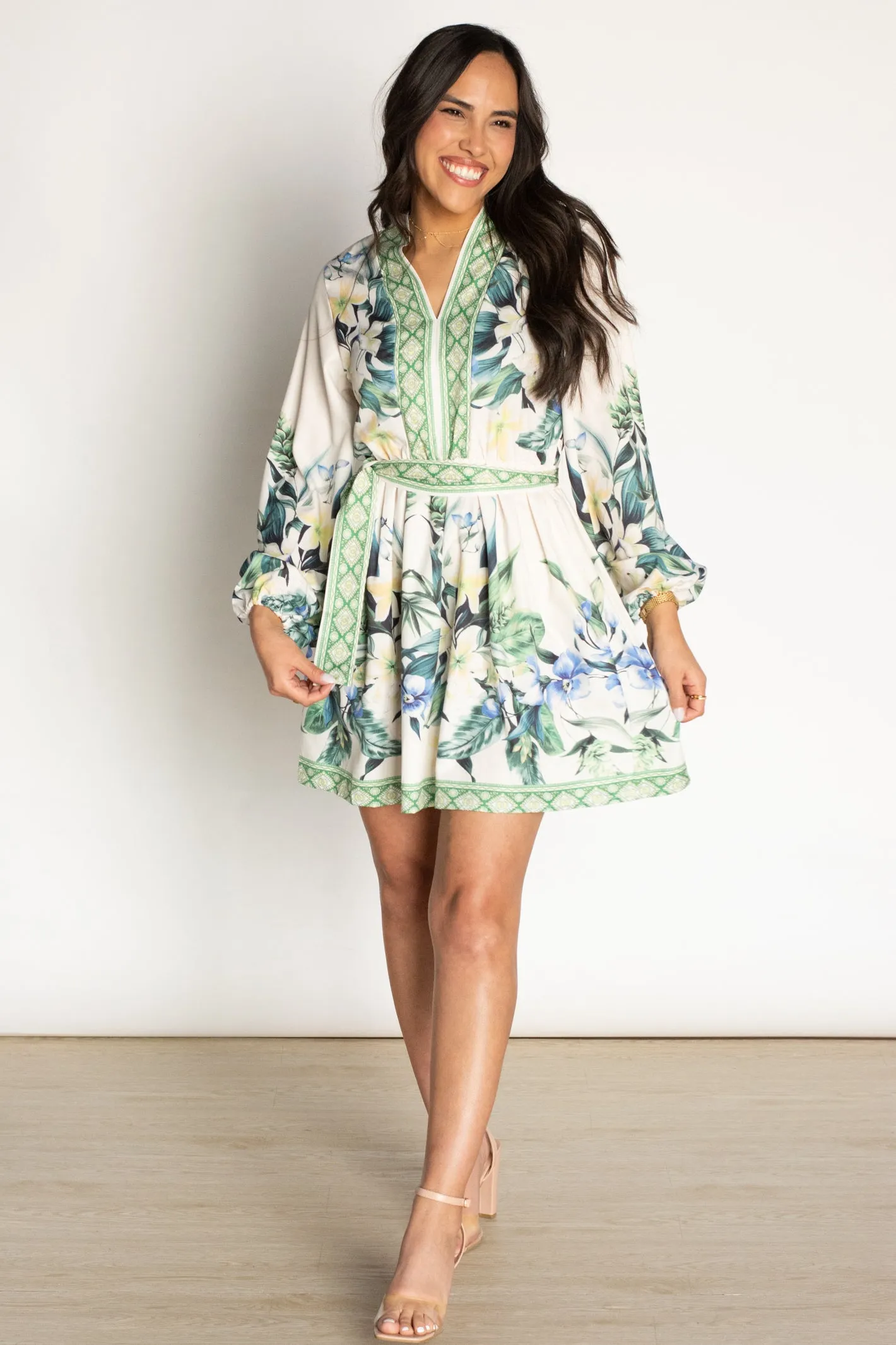 Everlasting Love Printed Long Sleeve Dress