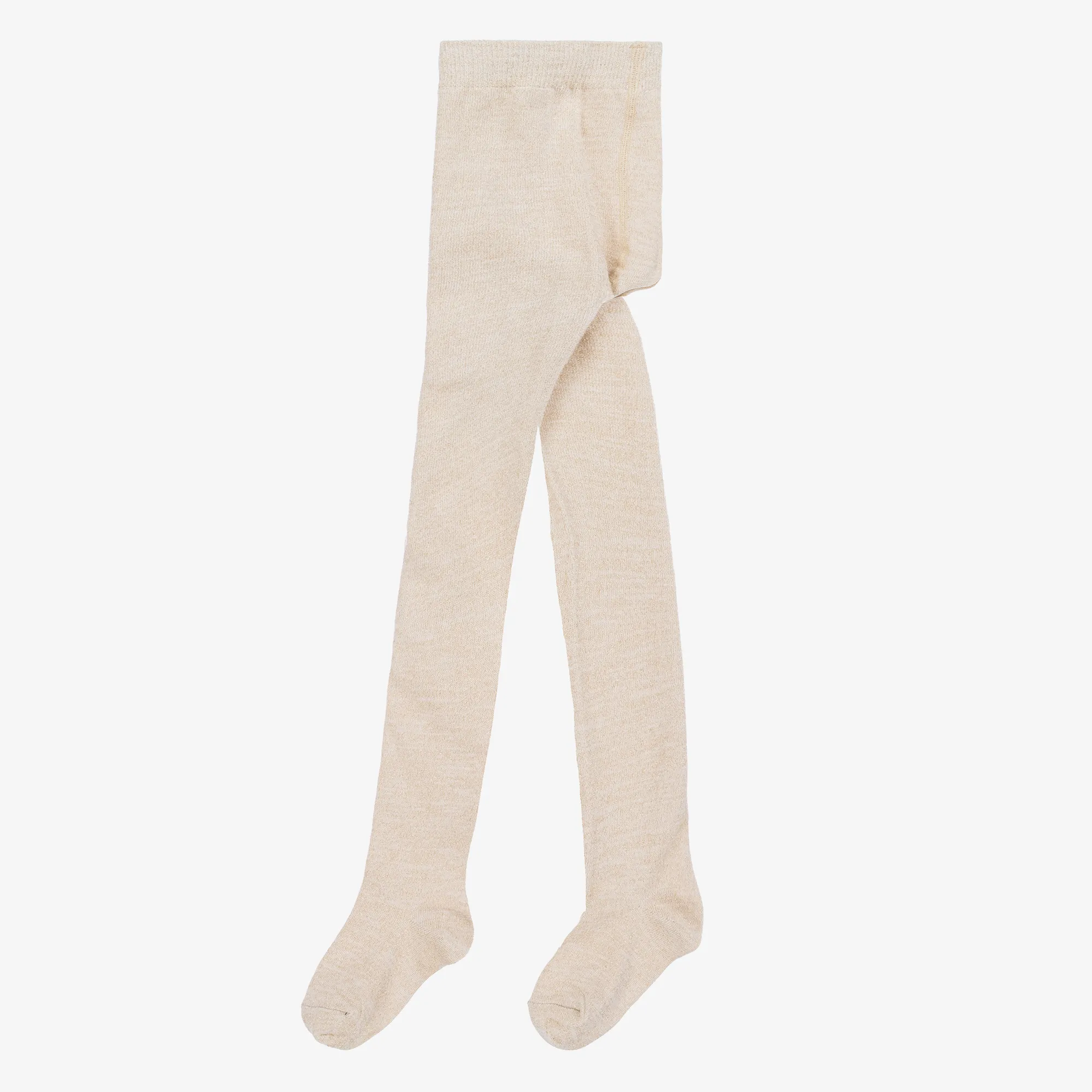 Girls Beige & Gold Cotton Tights