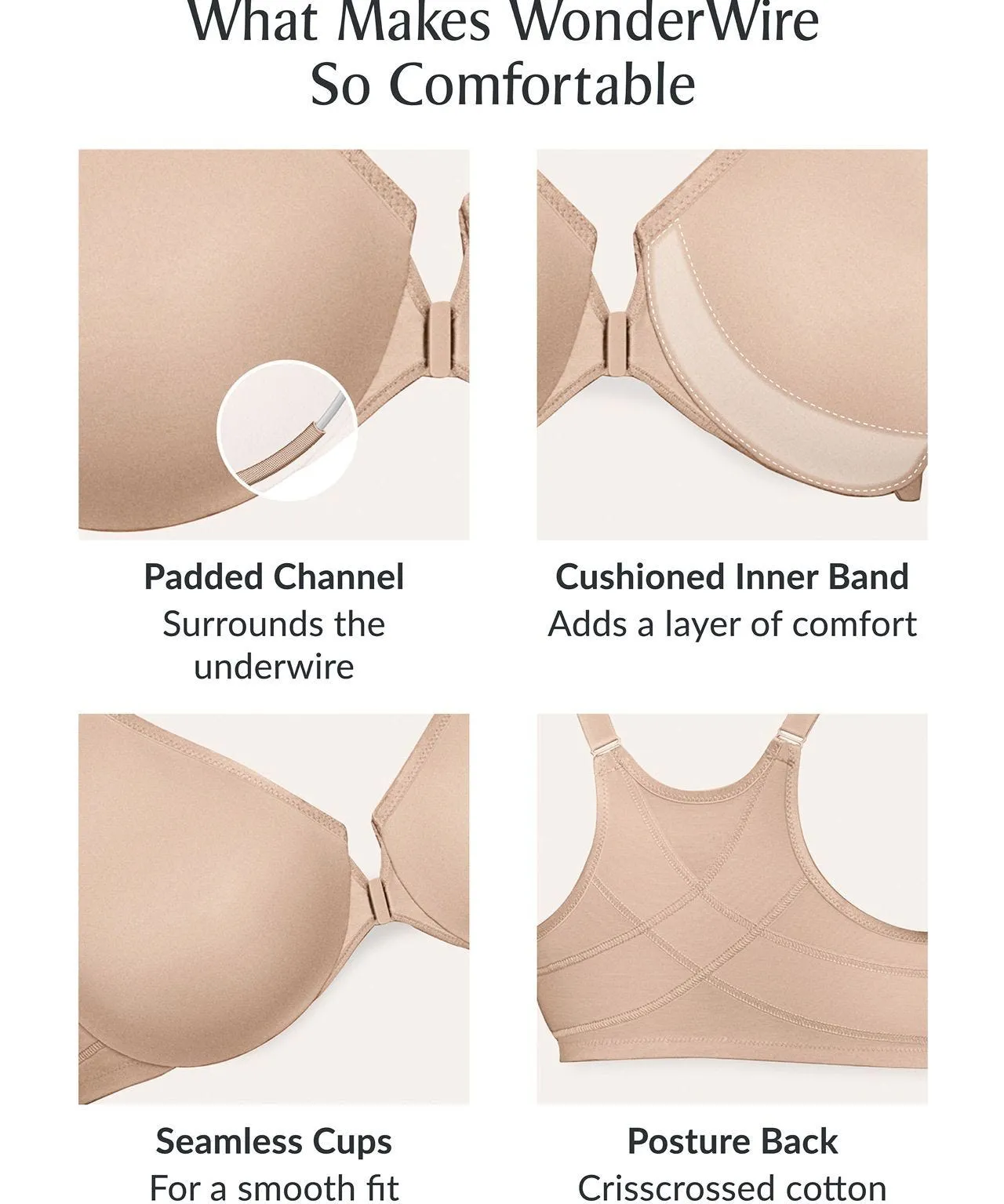 Glamorise WonderWire front fastening Posture Back Bra