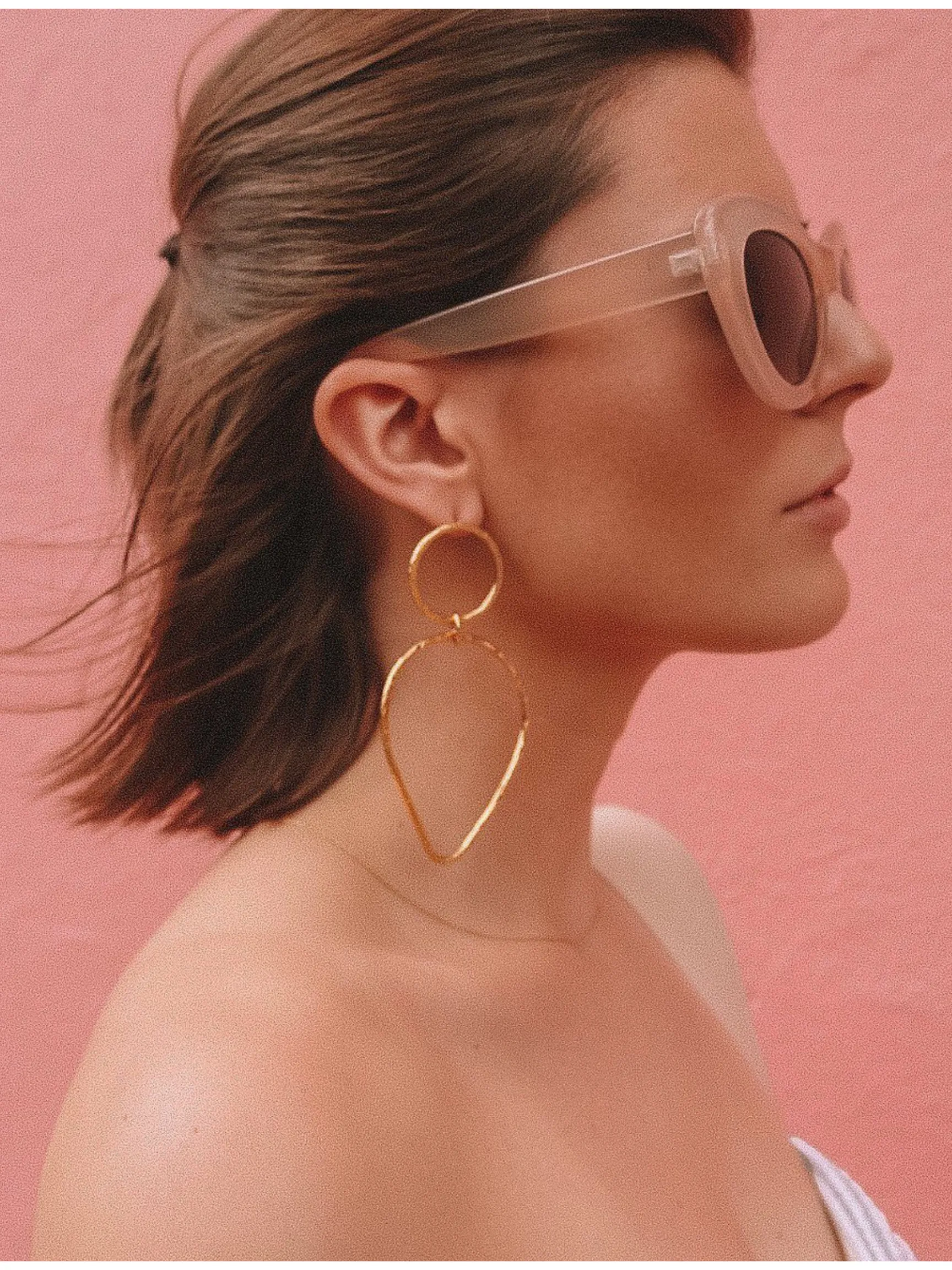 Gold Textured Tear Earrings