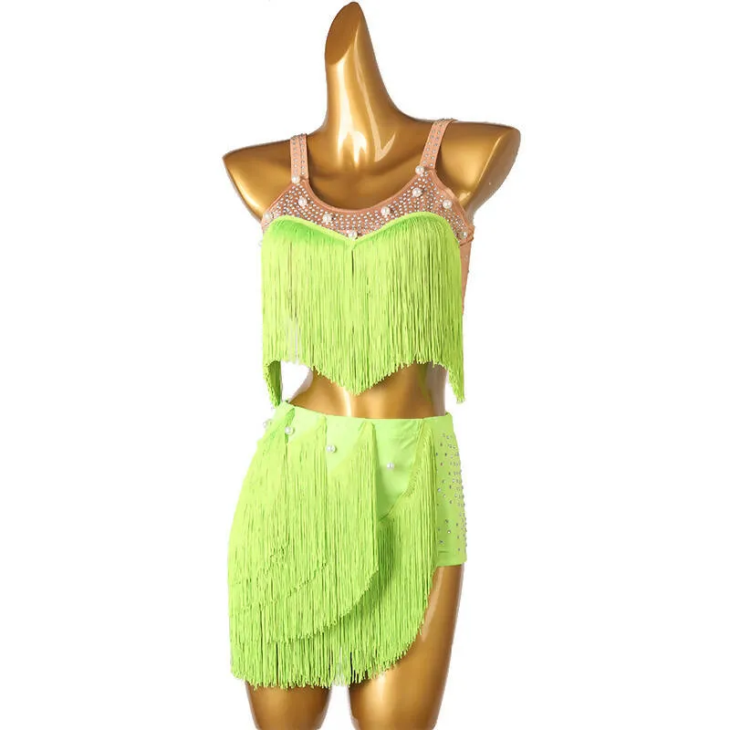 Green Fringe Latin S-XXL | LQ362