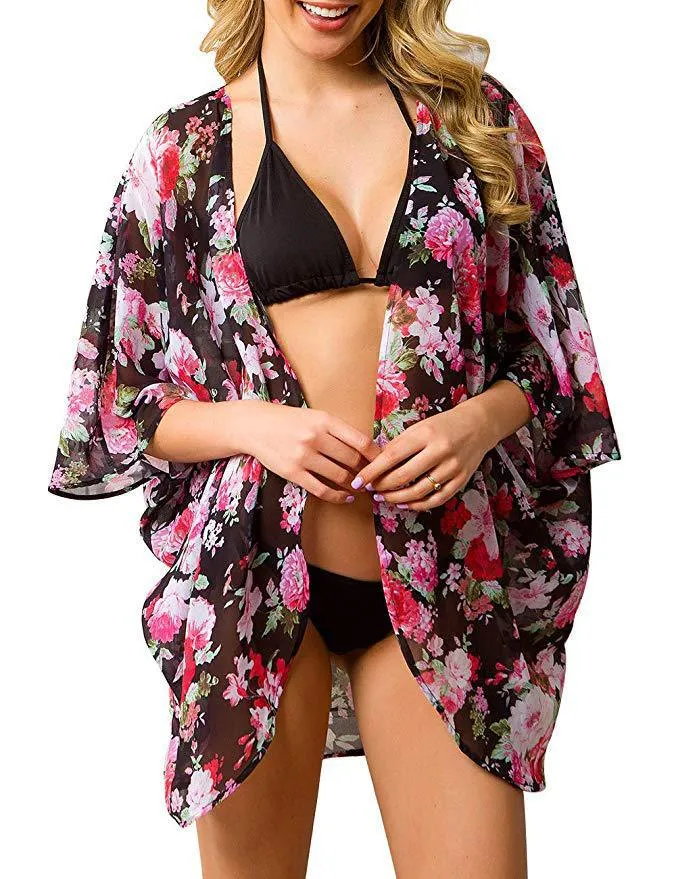 Haute Edition Women's Lightweight Summer Kimono Cover Up Cardigans