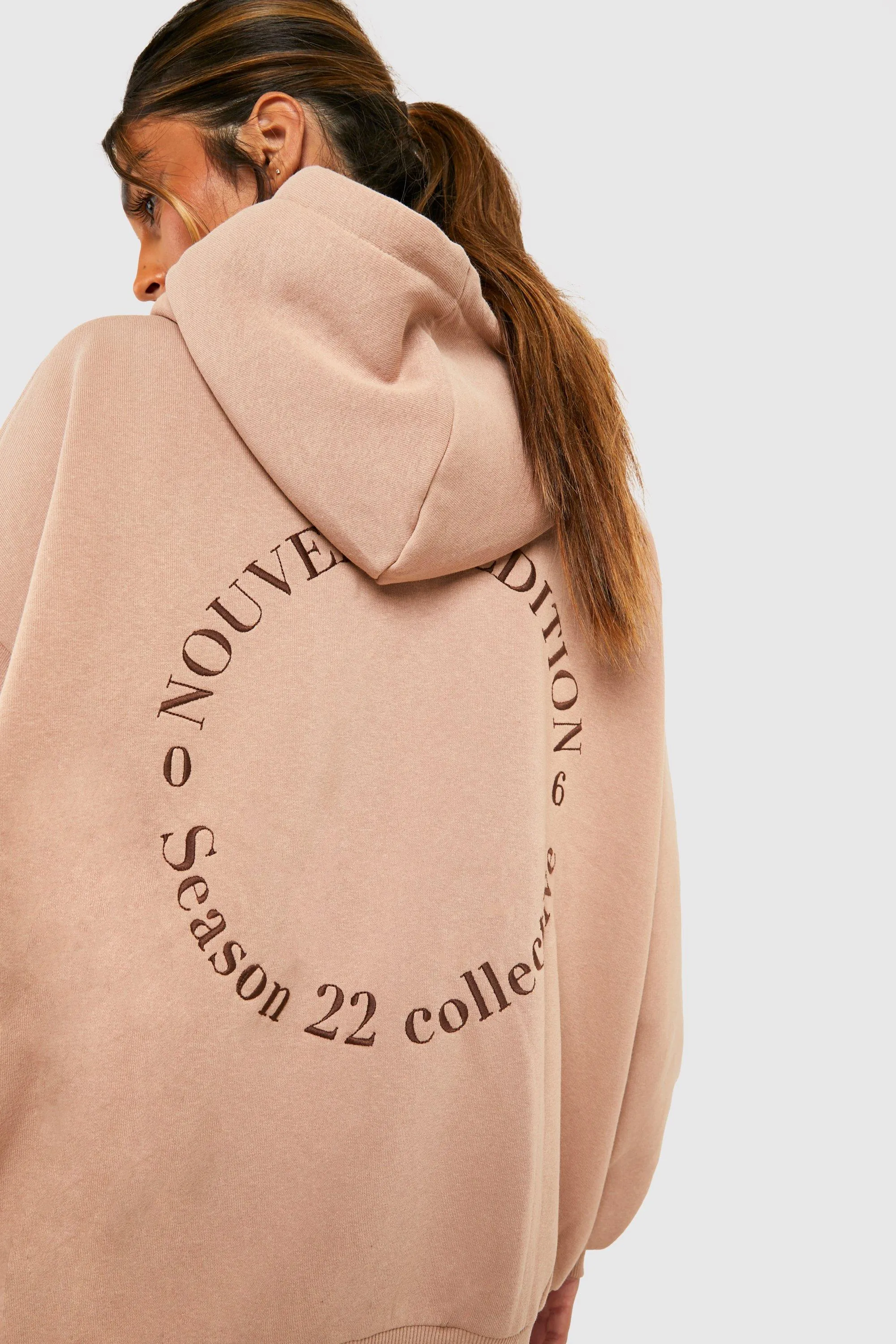 Hoodies & Sweatshirts | Embroidered Back Oversized Hoodie | boohoo