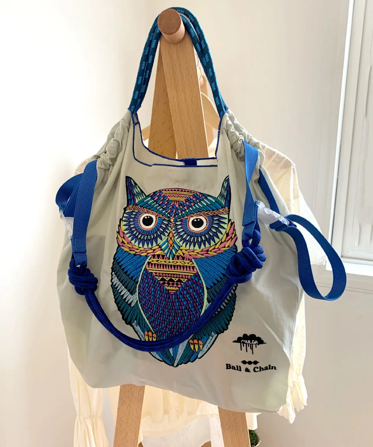 Japanese Style Embroidered Owl Large Capacity Shopping Bag 2024 SX1009