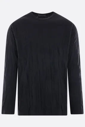 jersey long-sleeved t-shirt with vertical pressed creases