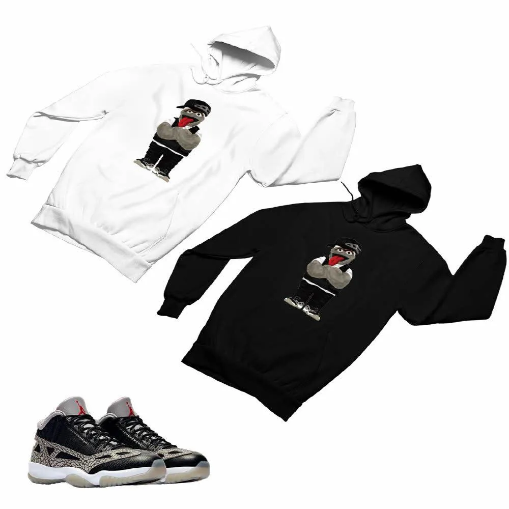 Jordan 11 Black Cement Matching Custom Designed HoodiesJD 11-5-8-27