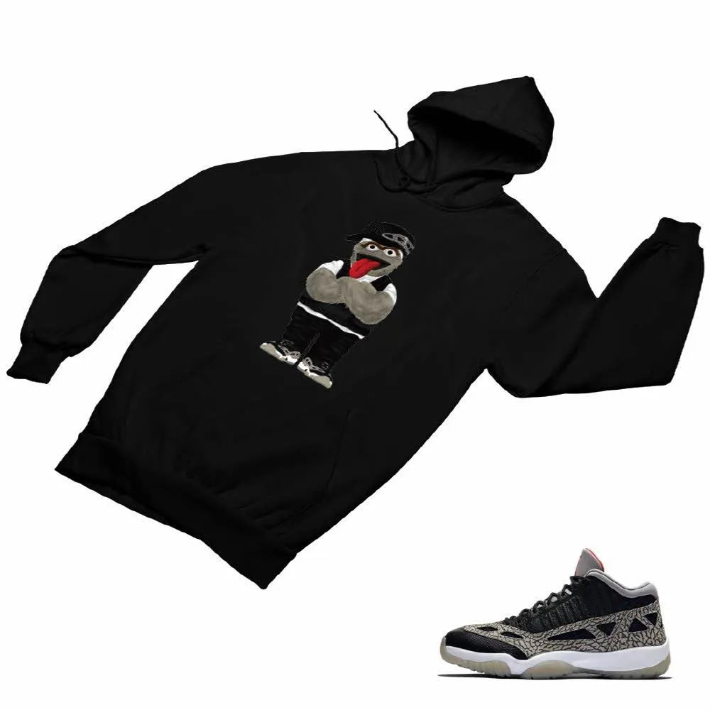 Jordan 11 Black Cement Matching Custom Designed HoodiesJD 11-5-8-27