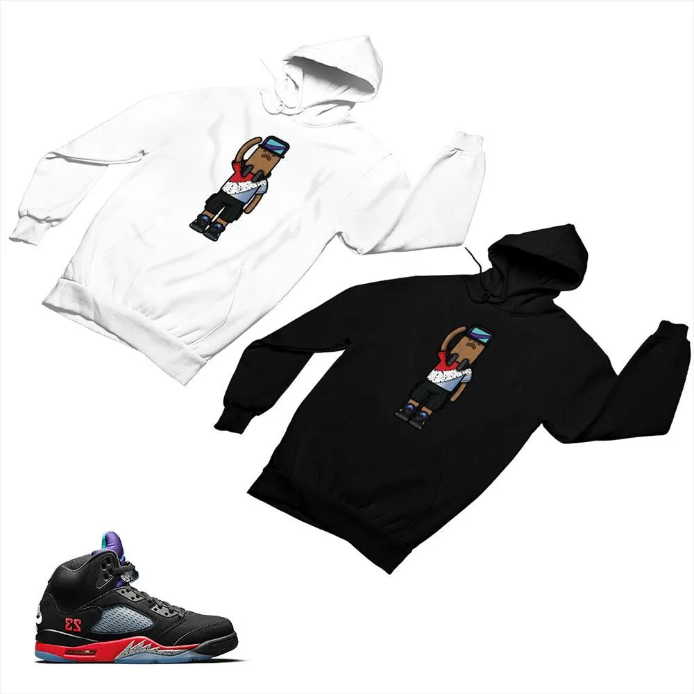 Jordan 5 Top 3 Black Matching Custom Designed Hoodies JD 5-2-7-12