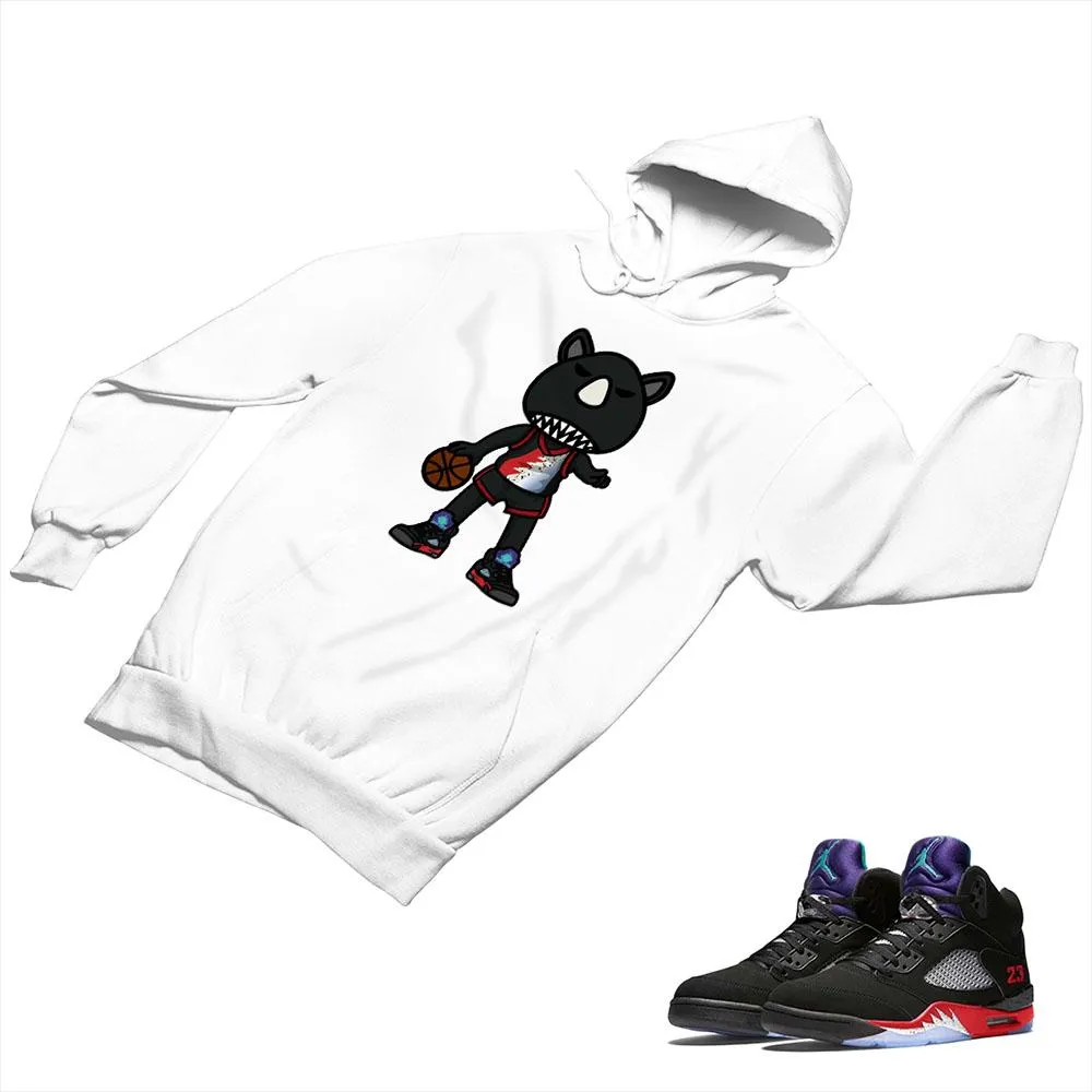 Jordan 5 Top 3 Black Matching Custom Designed Hoodies JD 5-2-7-4