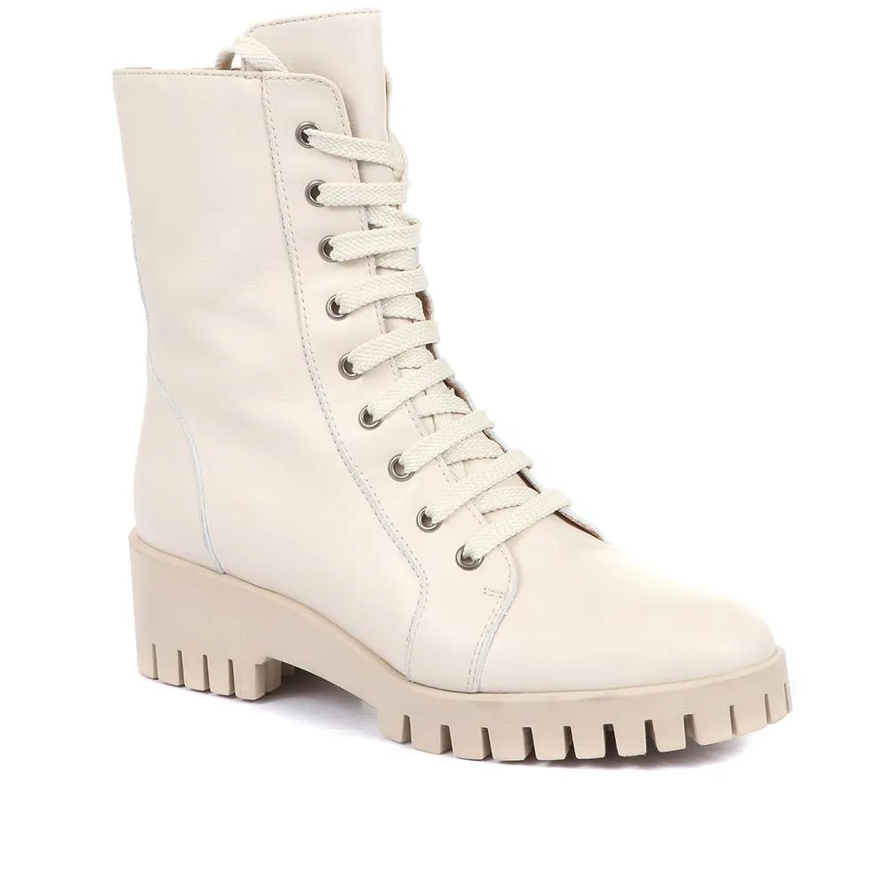 Lauryn Leather Combat Boots - LAURYN / 321 363