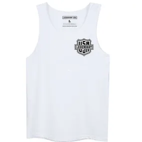 Legendary 'Live Legendary Die Legendary' Motorcycle Tank Top - White