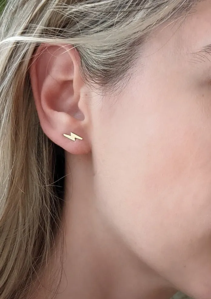 Lightning Bolt Stud Earrings by Layer the Love