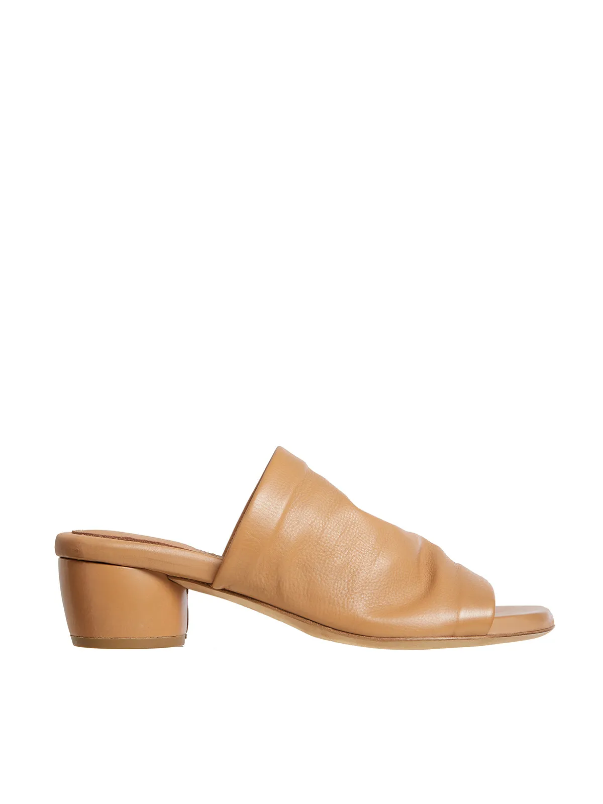 MARSELL Chic Beige Leather Sandal with Medium Heel