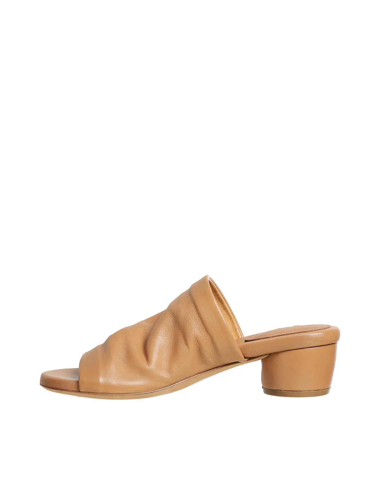 MARSELL Chic Beige Leather Sandal with Medium Heel