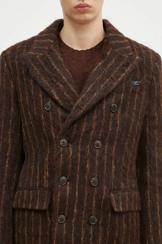 Martine Rose wool coat Double Breasted Short Coat brown color 328WT02702