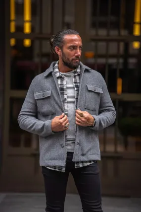 Mateo Gray Short Cachet Coat with Side Pockets