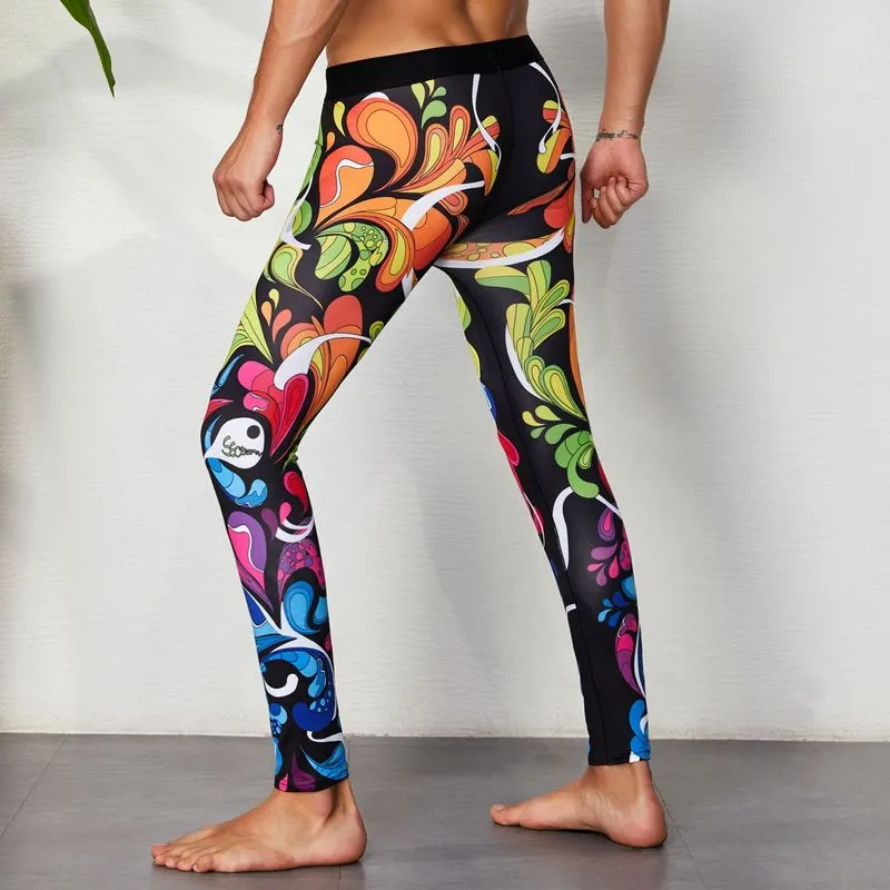 Men's Cartoon Pattern Full-Length Sports Running Tight Fitness Pants