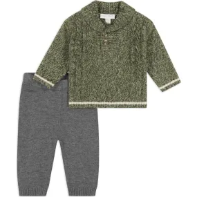 Miniclasix Sweater Top & Pant Set, Green