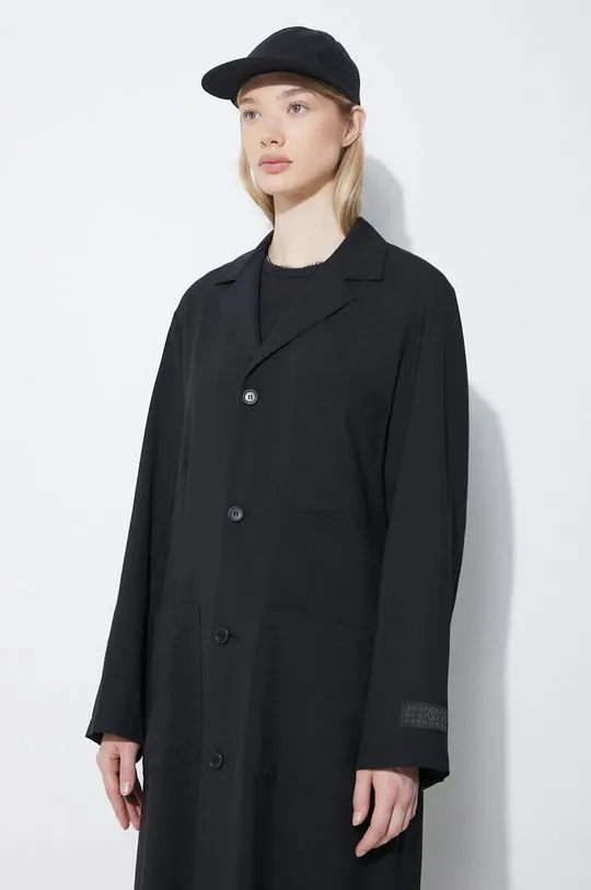 MM6 Maison Margiela wool coat black color S62AA0081