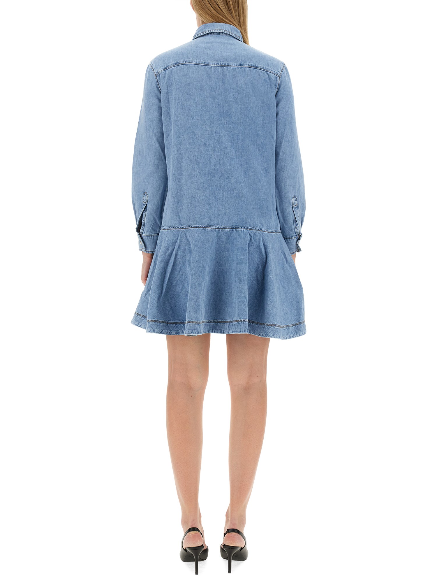 MOSCHINO JEANS    COTTON DENIM CHAMBRAY DRESS