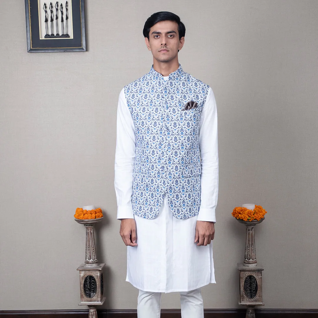 Omkar Printed Nehru Jacket