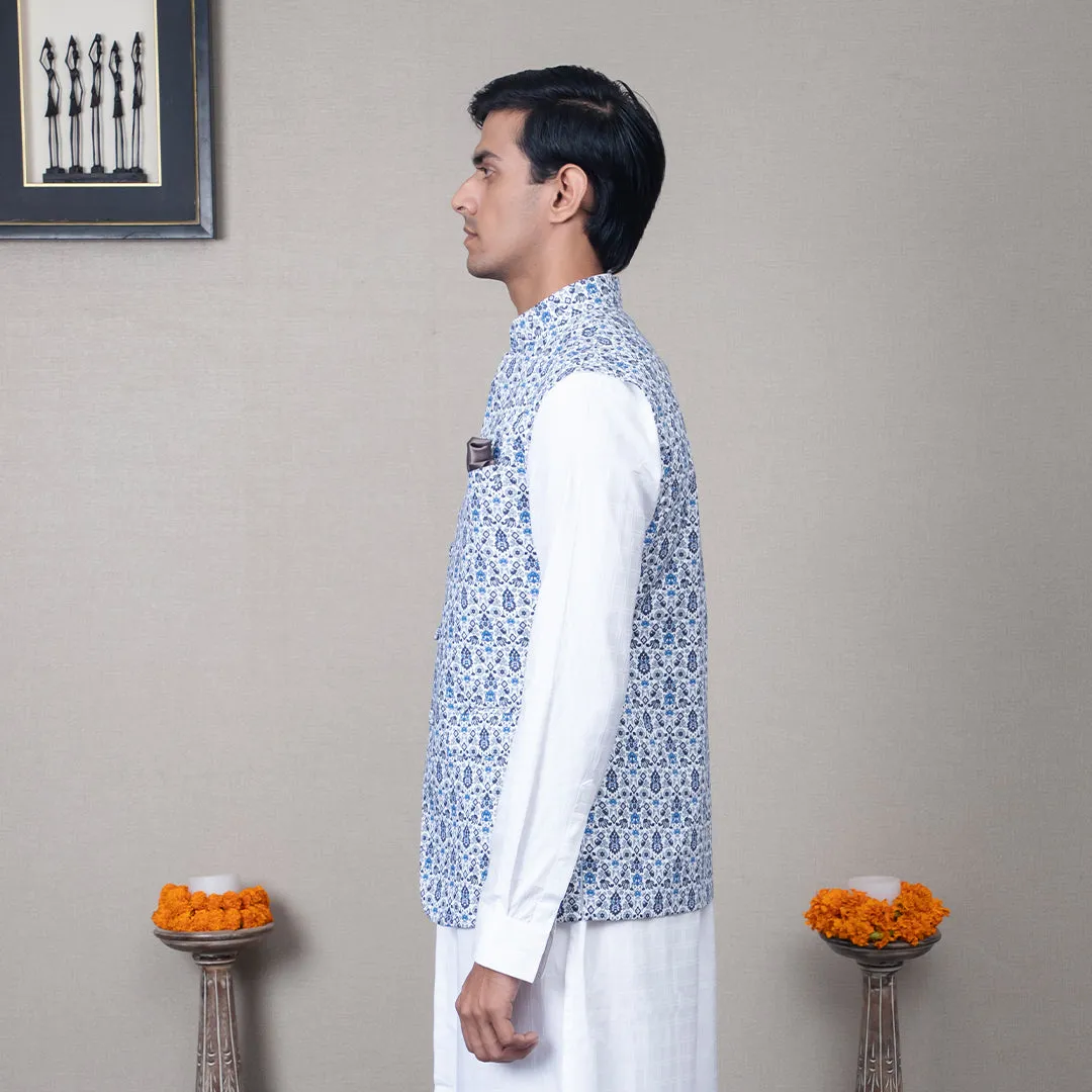 Omkar Printed Nehru Jacket