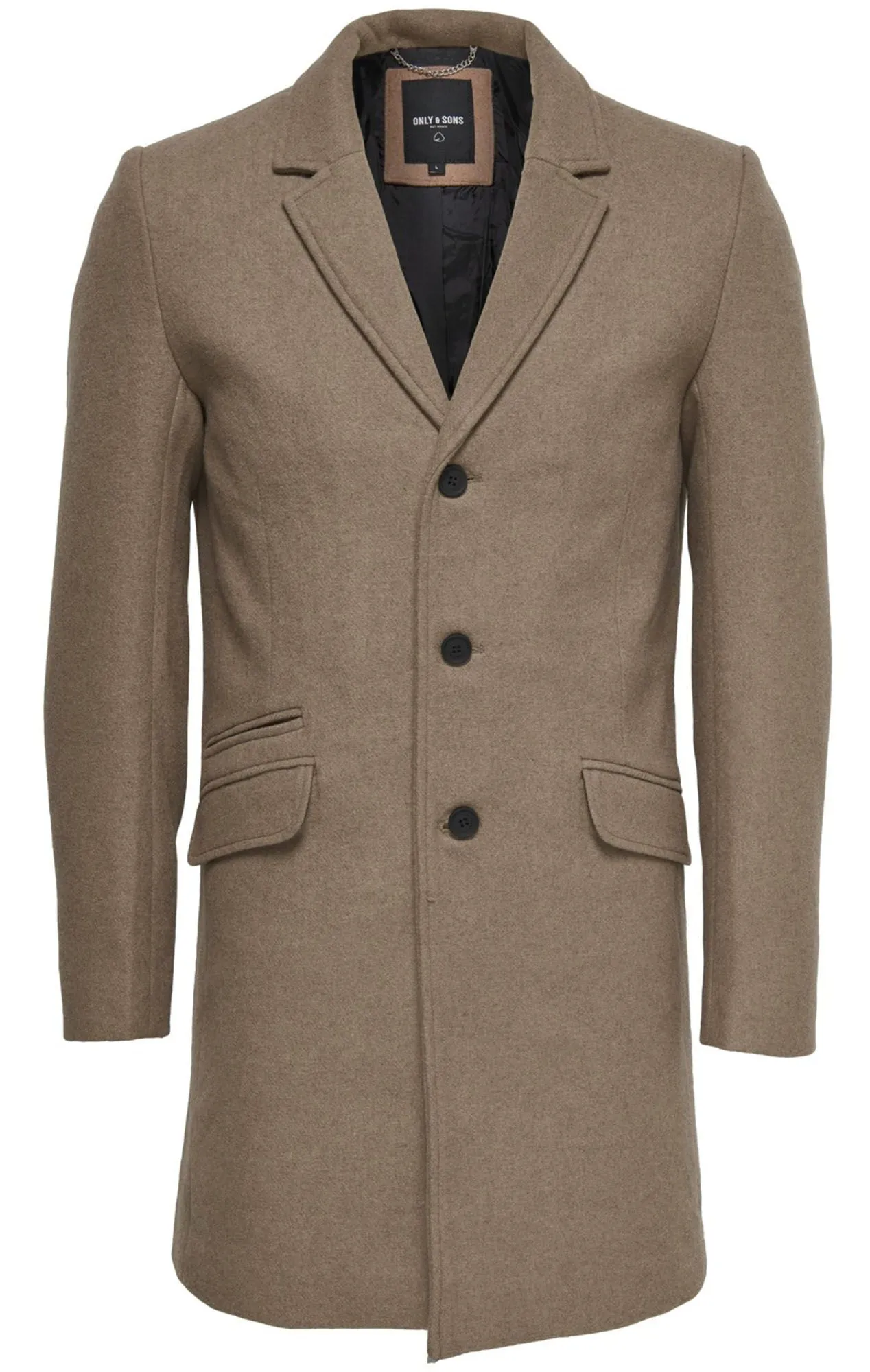 Only & Sons Julian Wool Coat Lead Gray