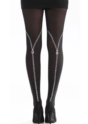 Pamela Mann Flocked Zip Tights ()