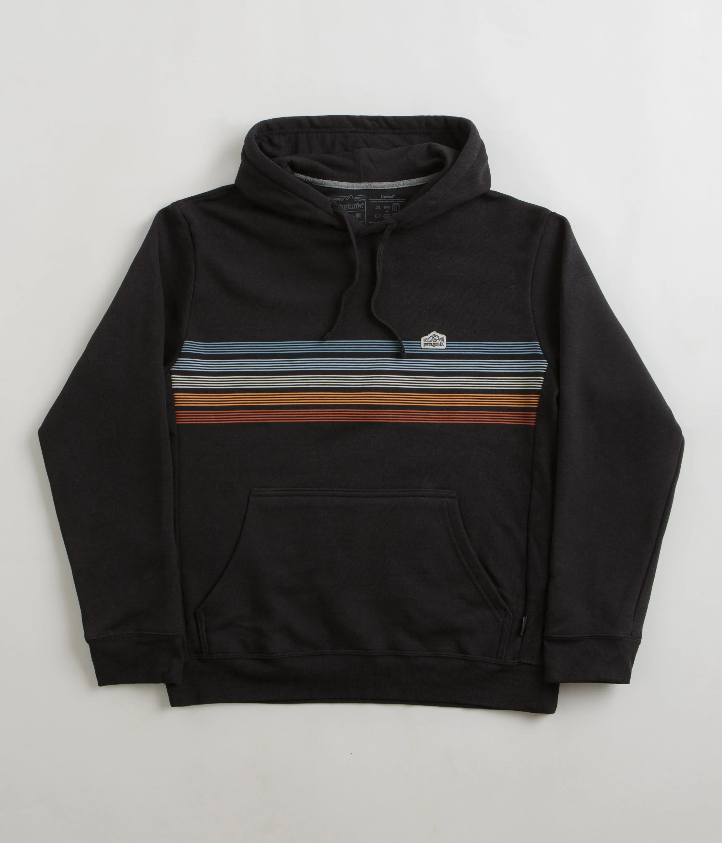 Patagonia Line Logo Ridge Stripe Uprisal Hoodie - Ink Black