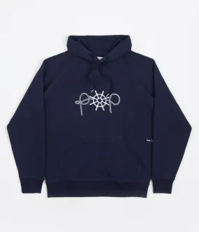 Pop Trading Company Captain Embroidery Hoodie - Navy