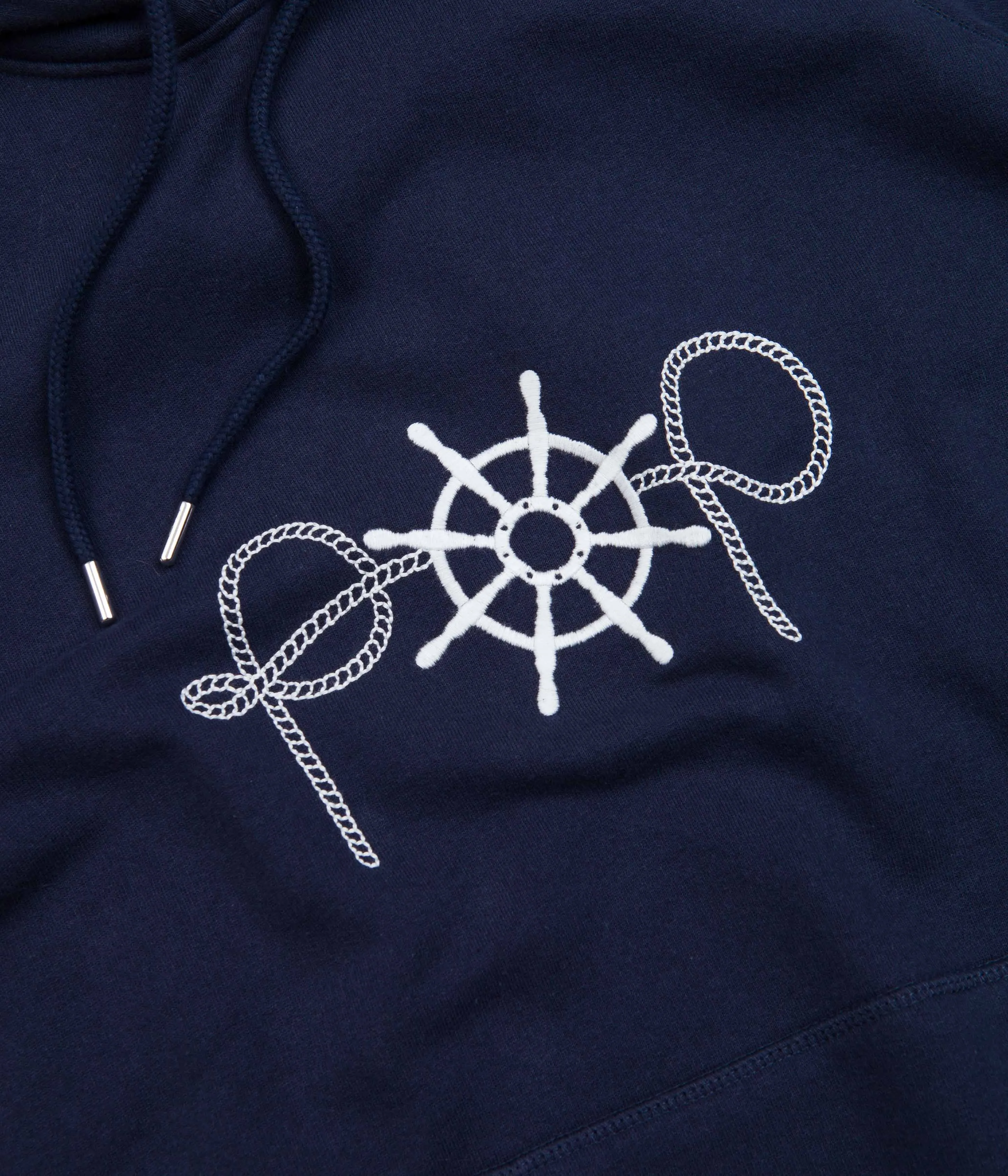 Pop Trading Company Captain Embroidery Hoodie - Navy